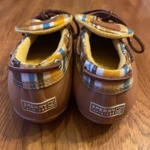 SPERRY for J.Crew Top-Sider Plaid Rubber Leather Duck Boots J10-CH373 Size Bin A - Picture 8 of 8